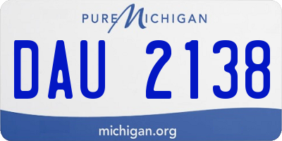 MI license plate DAU2138