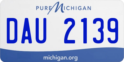 MI license plate DAU2139