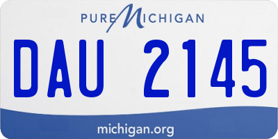 MI license plate DAU2145