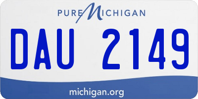 MI license plate DAU2149