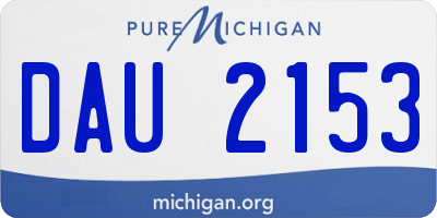 MI license plate DAU2153