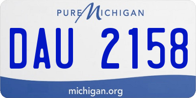 MI license plate DAU2158