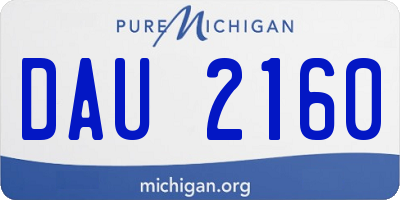 MI license plate DAU2160