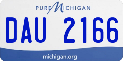 MI license plate DAU2166