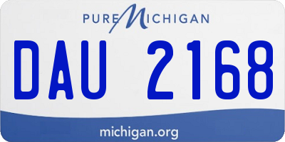 MI license plate DAU2168
