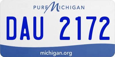 MI license plate DAU2172