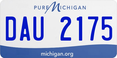 MI license plate DAU2175