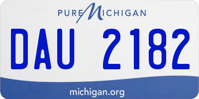 MI license plate DAU2182