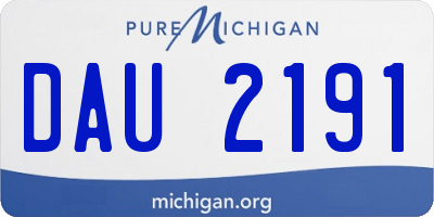 MI license plate DAU2191