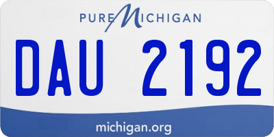 MI license plate DAU2192