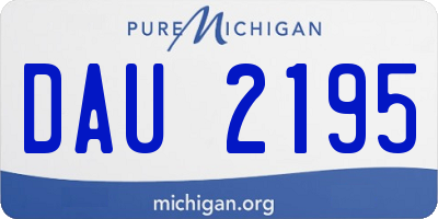 MI license plate DAU2195