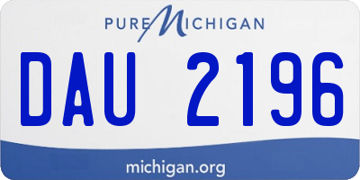 MI license plate DAU2196