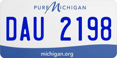 MI license plate DAU2198