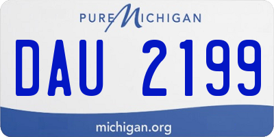 MI license plate DAU2199