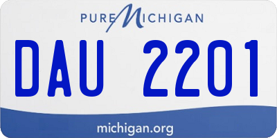 MI license plate DAU2201