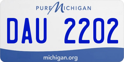 MI license plate DAU2202