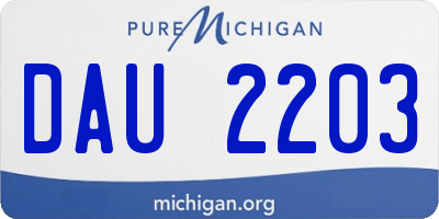 MI license plate DAU2203