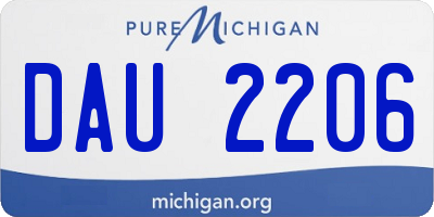 MI license plate DAU2206