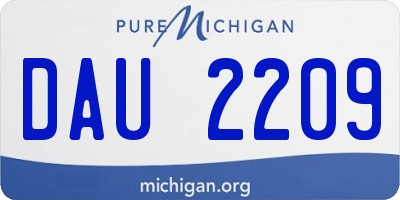 MI license plate DAU2209