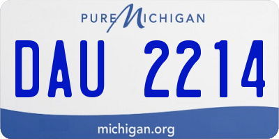MI license plate DAU2214