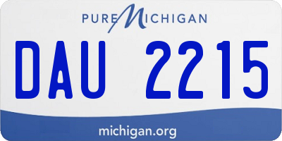MI license plate DAU2215