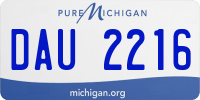 MI license plate DAU2216