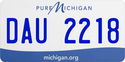 MI license plate DAU2218
