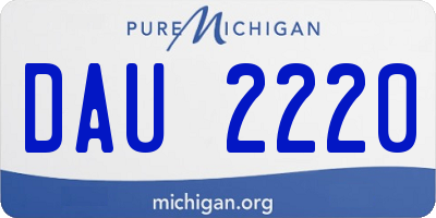 MI license plate DAU2220