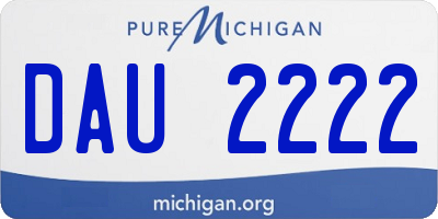 MI license plate DAU2222