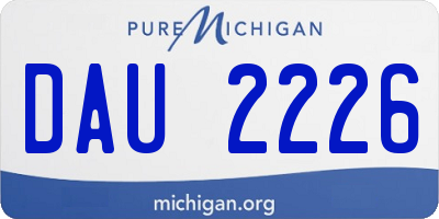 MI license plate DAU2226