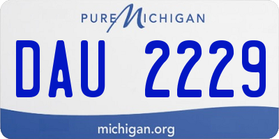 MI license plate DAU2229