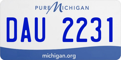 MI license plate DAU2231