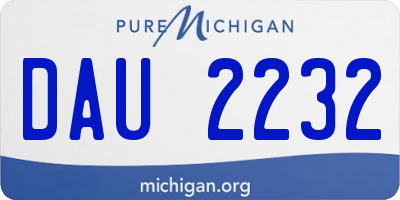 MI license plate DAU2232