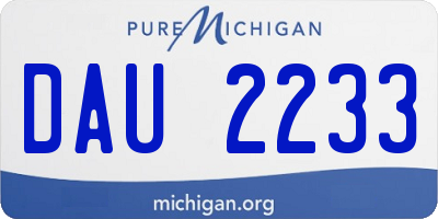 MI license plate DAU2233