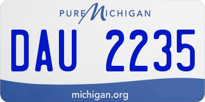 MI license plate DAU2235