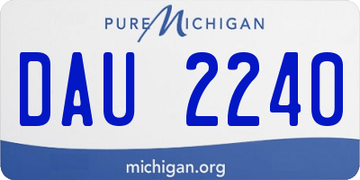 MI license plate DAU2240