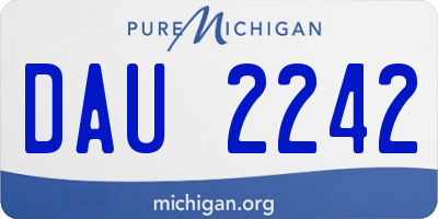 MI license plate DAU2242