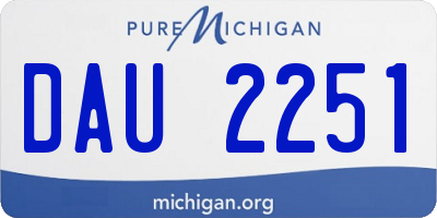 MI license plate DAU2251