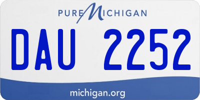 MI license plate DAU2252