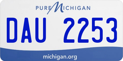 MI license plate DAU2253