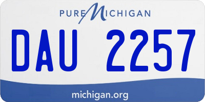 MI license plate DAU2257