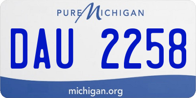 MI license plate DAU2258
