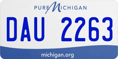 MI license plate DAU2263
