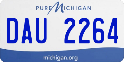 MI license plate DAU2264