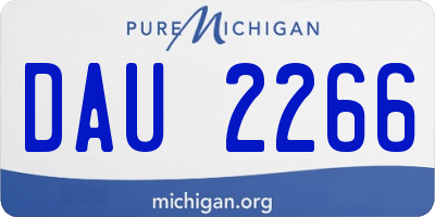 MI license plate DAU2266