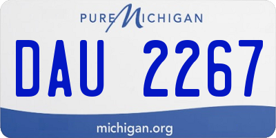 MI license plate DAU2267