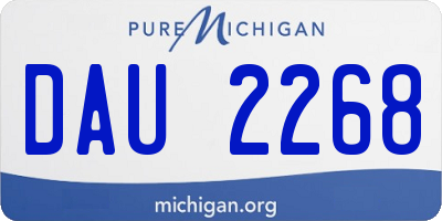 MI license plate DAU2268