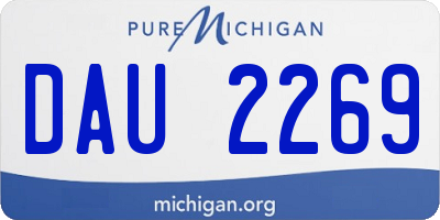 MI license plate DAU2269