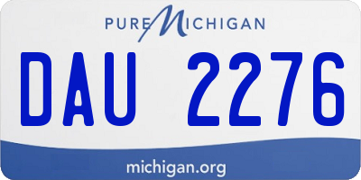 MI license plate DAU2276