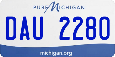 MI license plate DAU2280